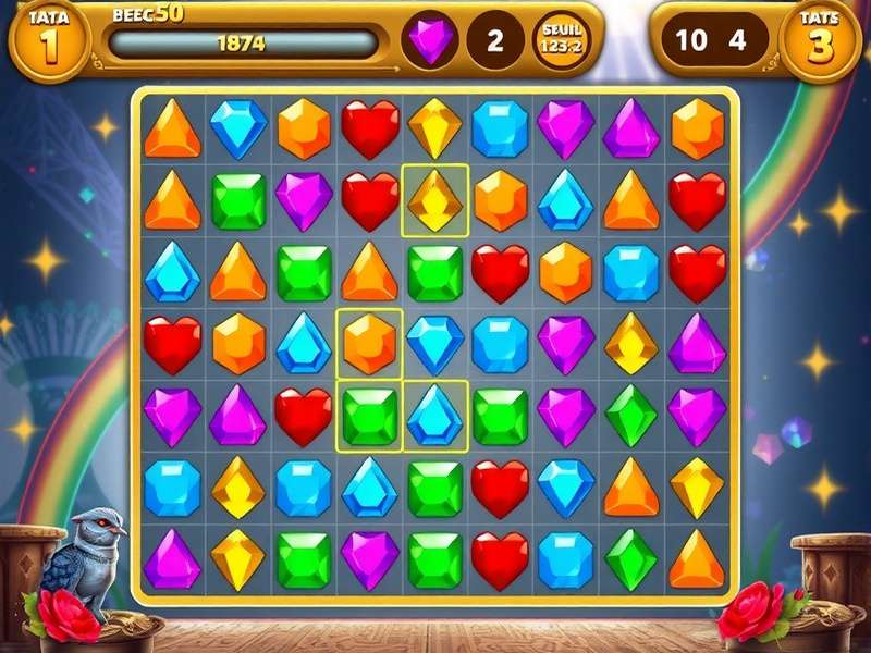 Bengal Jewel Sparkle gameplay screenshot showing colorful gem matching